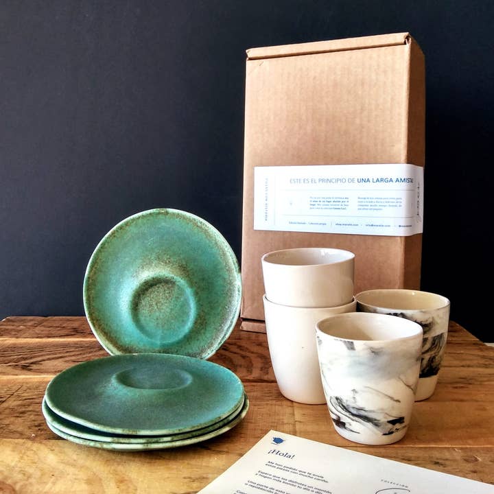 Coffee set for four people for wholesale by Almudena Martín del Valle