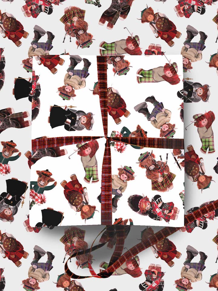 High-Quality Character Coos Flat Wrap Wrapping Paper for wholesale by Wee Wishes