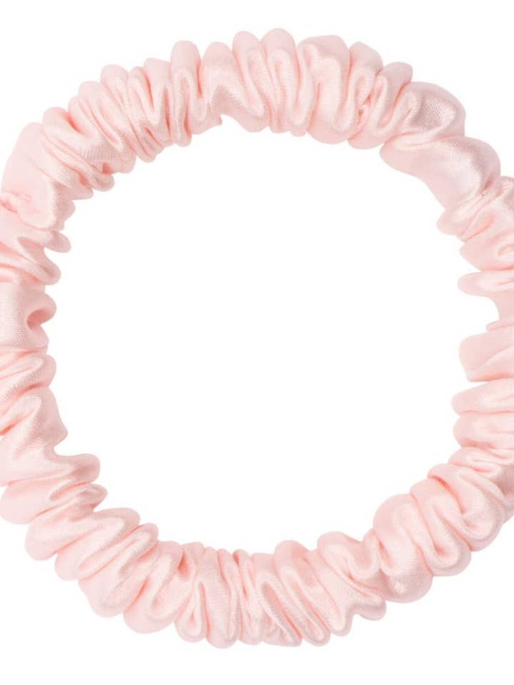Pink Silk Scrunchie - Skinny for wholesale by PONY-O UK