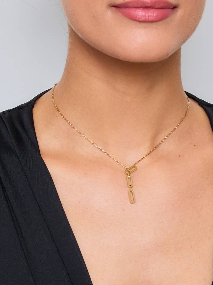 224DY05 fine necklace with stainless steel chain for wholesale by BYREN | ÉLINE L'ATELIER