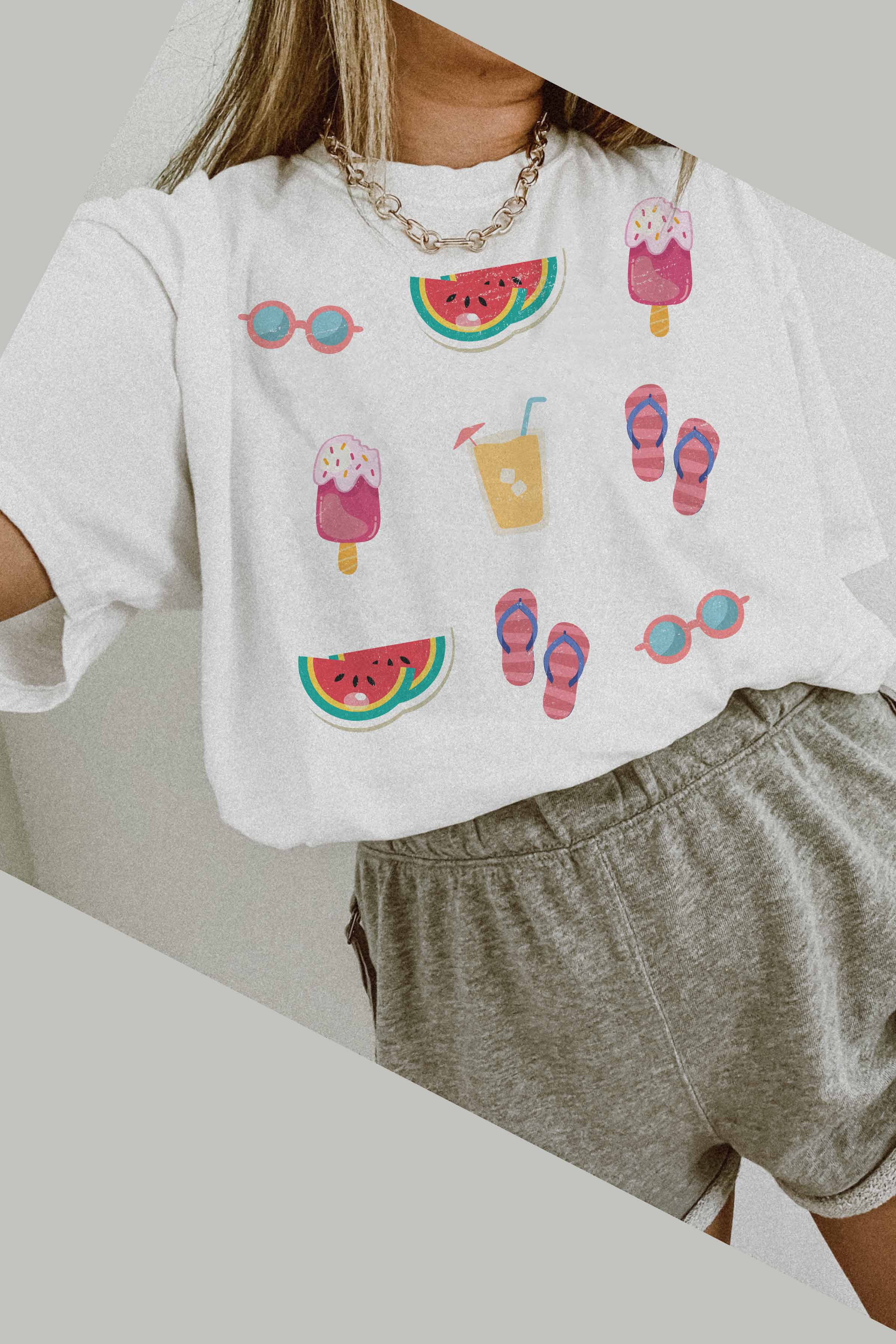 GOOD DAY STREET - Vendita all'ingrosso Maglietta serigrafata - Donna - [G1907X-OTS]-MAGLIETTA OVERSIZE GALLERIA ESTIVA0