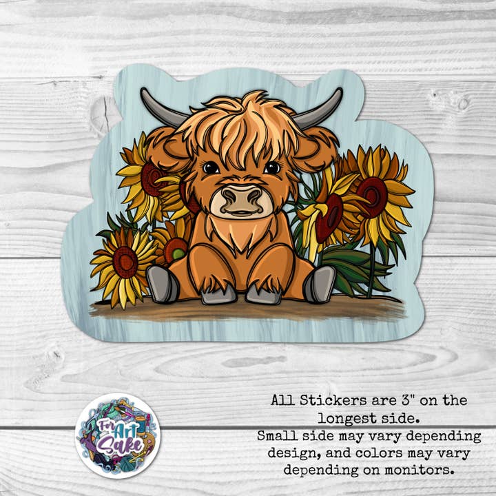 Highland Sunflowers for wholesale by For Art Sake Stickers