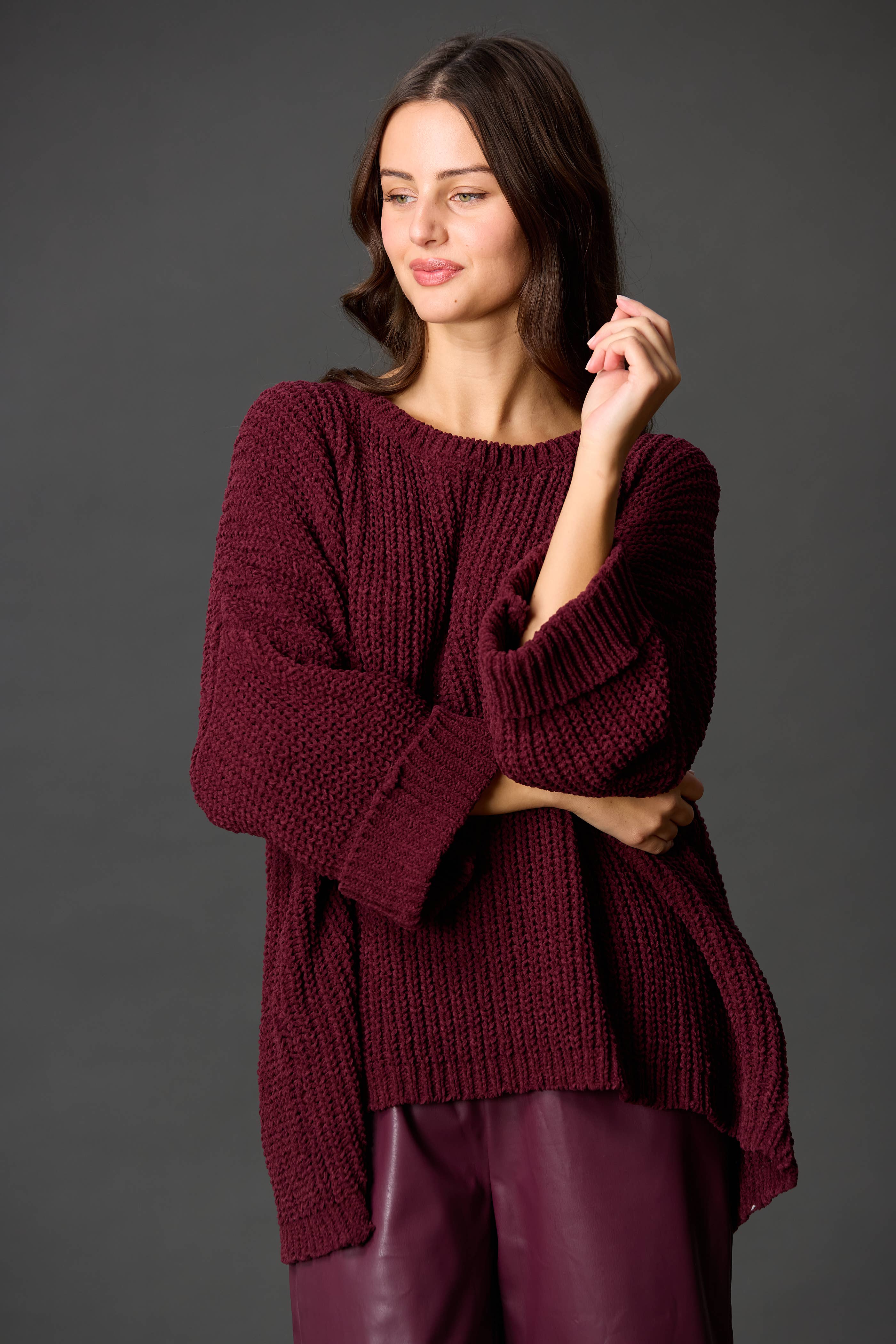 Before You Collection - Vente Pull tunique – femme - Pull oversize en chenille6