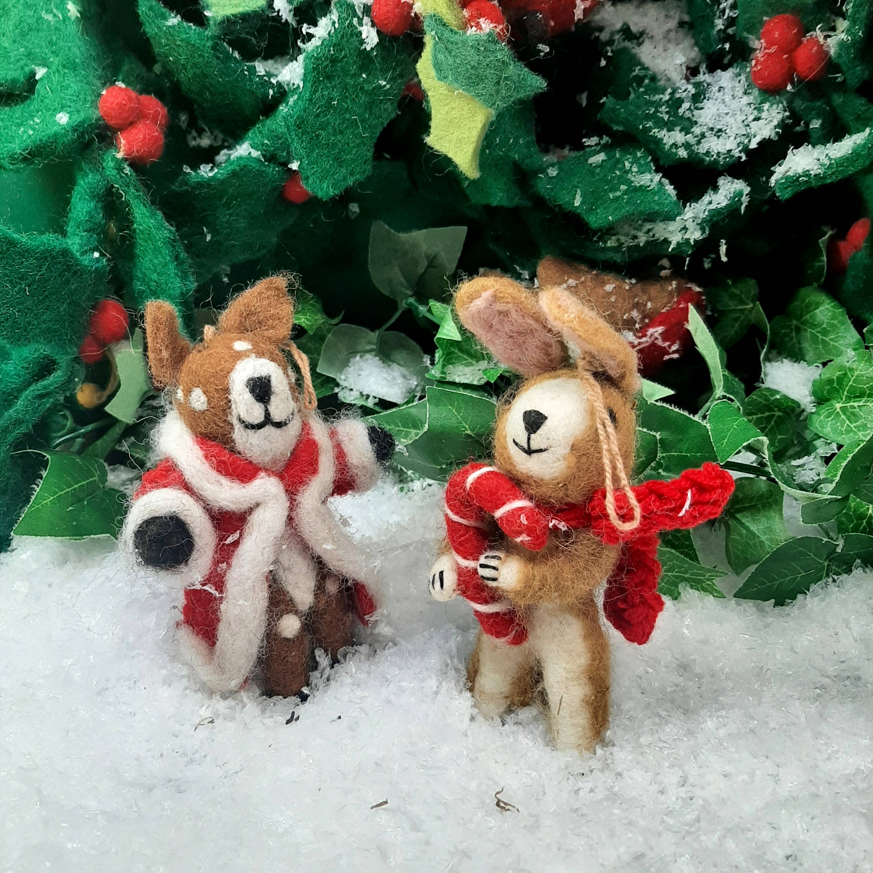 Felt So Good - Wholesale Ornament - Handmade Felt Hanging Cinnamon the Rabbit Xmas Decoration4
