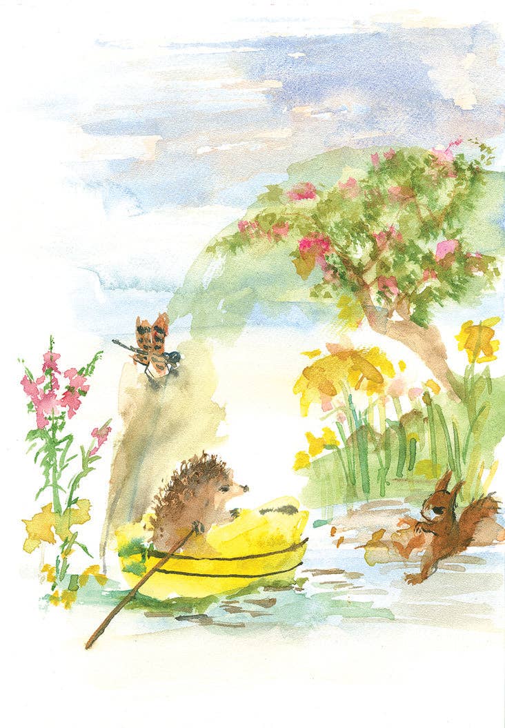 Ping He Art - Wholesale Art Print - A4 Hedgehog & Crape Myrtle Tree Art Print0