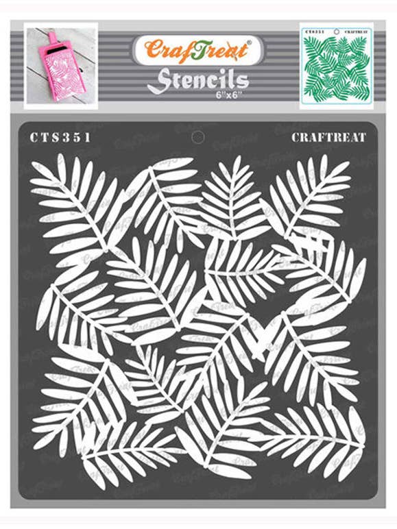 CrafTreat Areca Palm Leaves Stencil 6x6 Inches for wholesale by CrafTreat