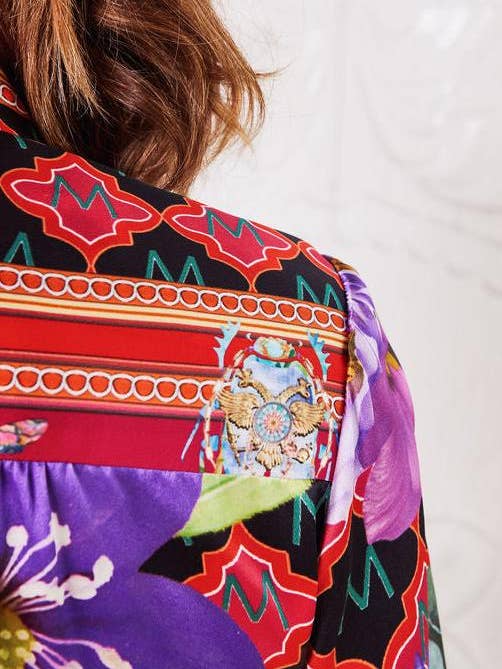 MACKENZIEMODE – Engroshandel Kjole - Dame – KEJSERINDE SILKE MAXI ~ HEMMELIG HAVE14