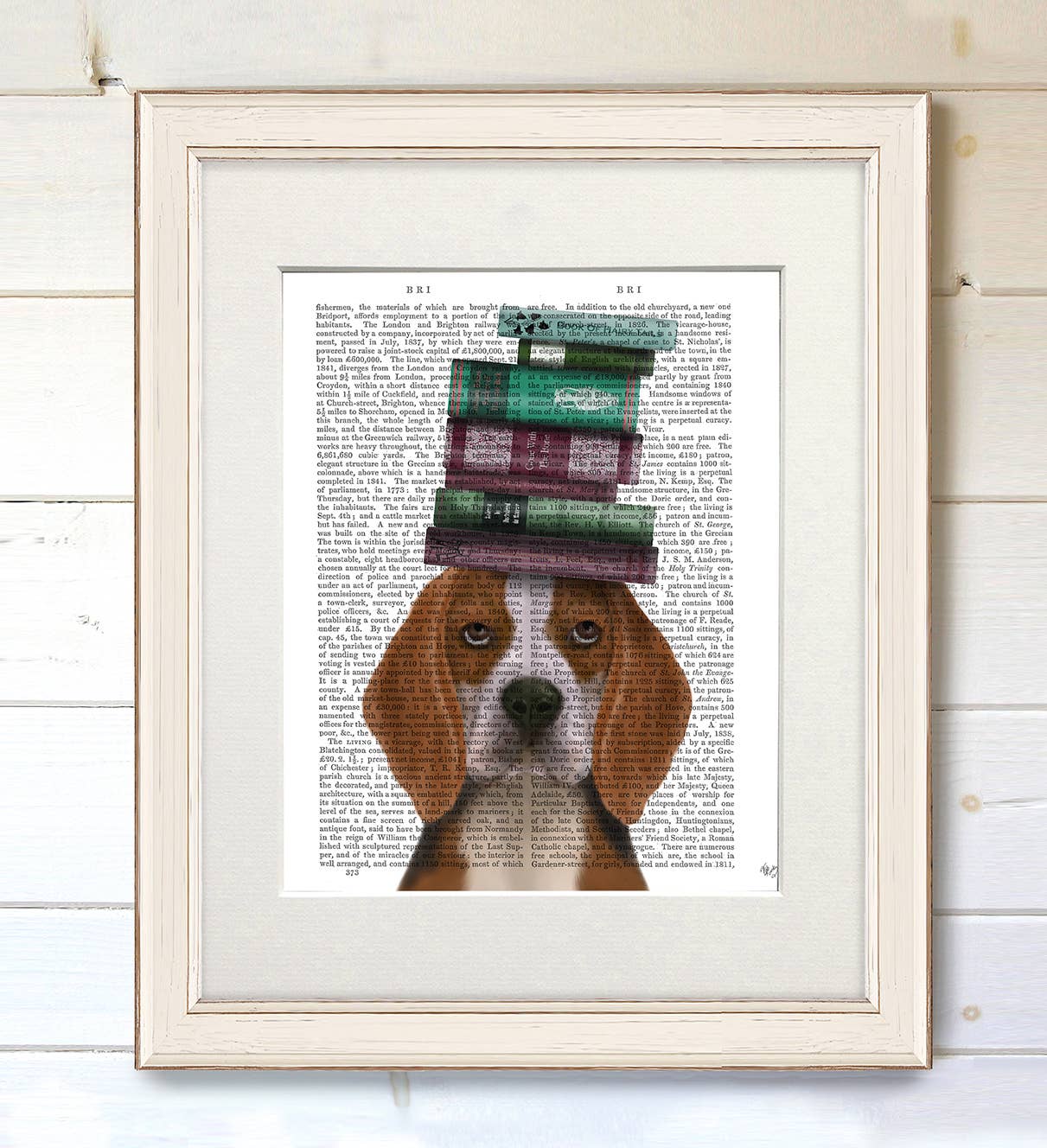 FabFunky Ltd - Wholesale Art Print - Beagle and Books Dog Book Print / Art Print / Wall Art1