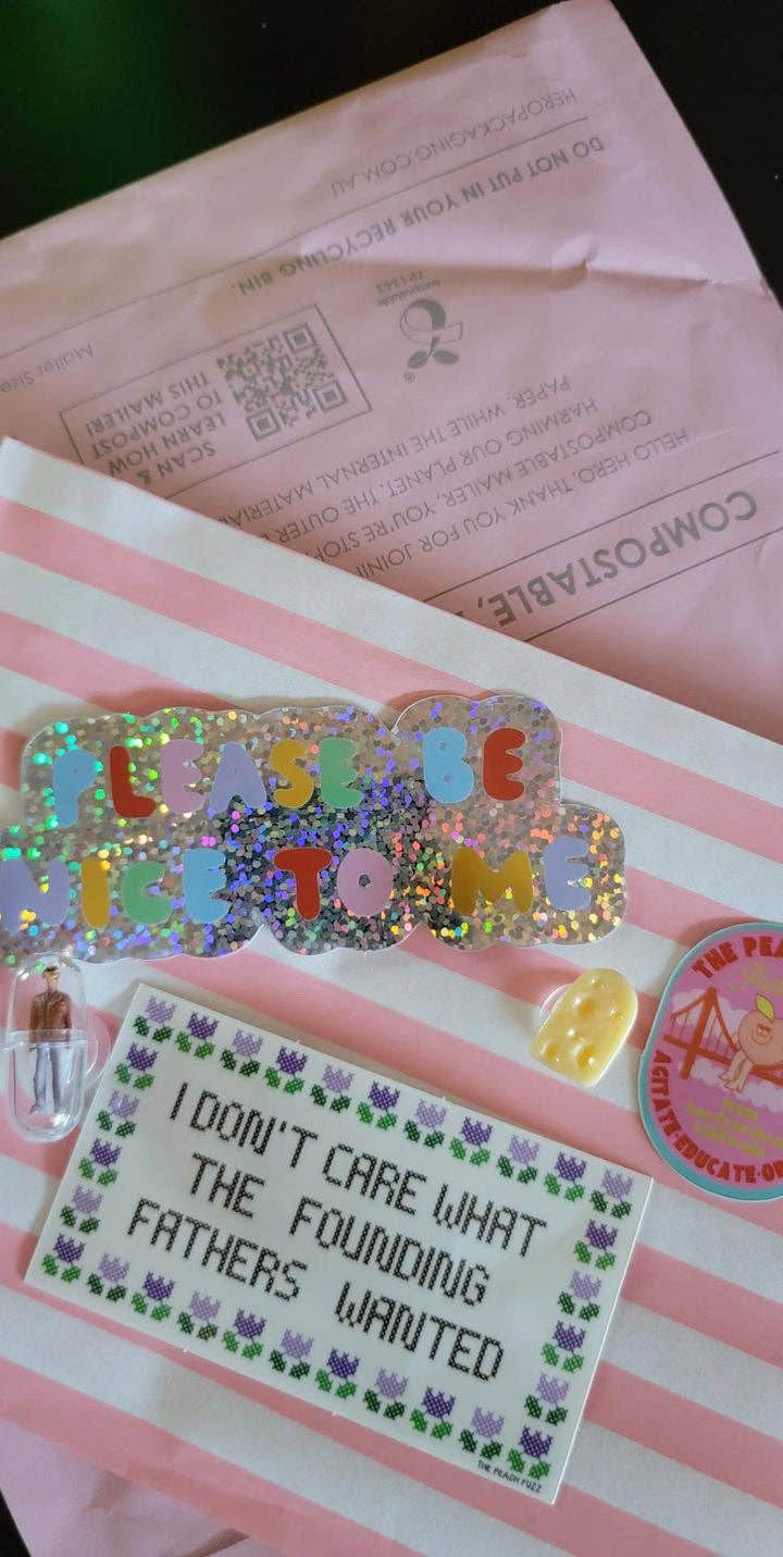 The Peach Fuzz - Wholesale Sticker - Please Be Nice To Me Sticker8