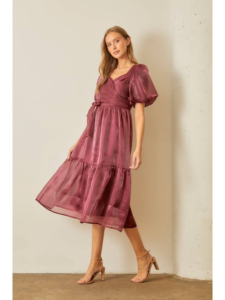 Polagram by Wellmade USA - Wholesale Dress - Women's - WRAP TEIRED MIDI DRESS2