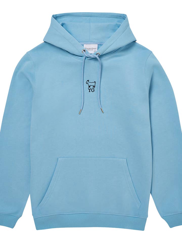 YG Original Hoodie - Baby Blue/Black for wholesale by Young Goat