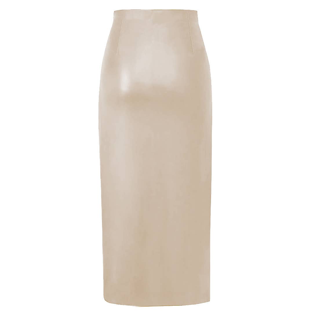 Lily Clothing - Wholesale Skirt - Women's - PU SPLIT LEATHER SKIRT HIGH WAIST ZIPPER SKIRT11