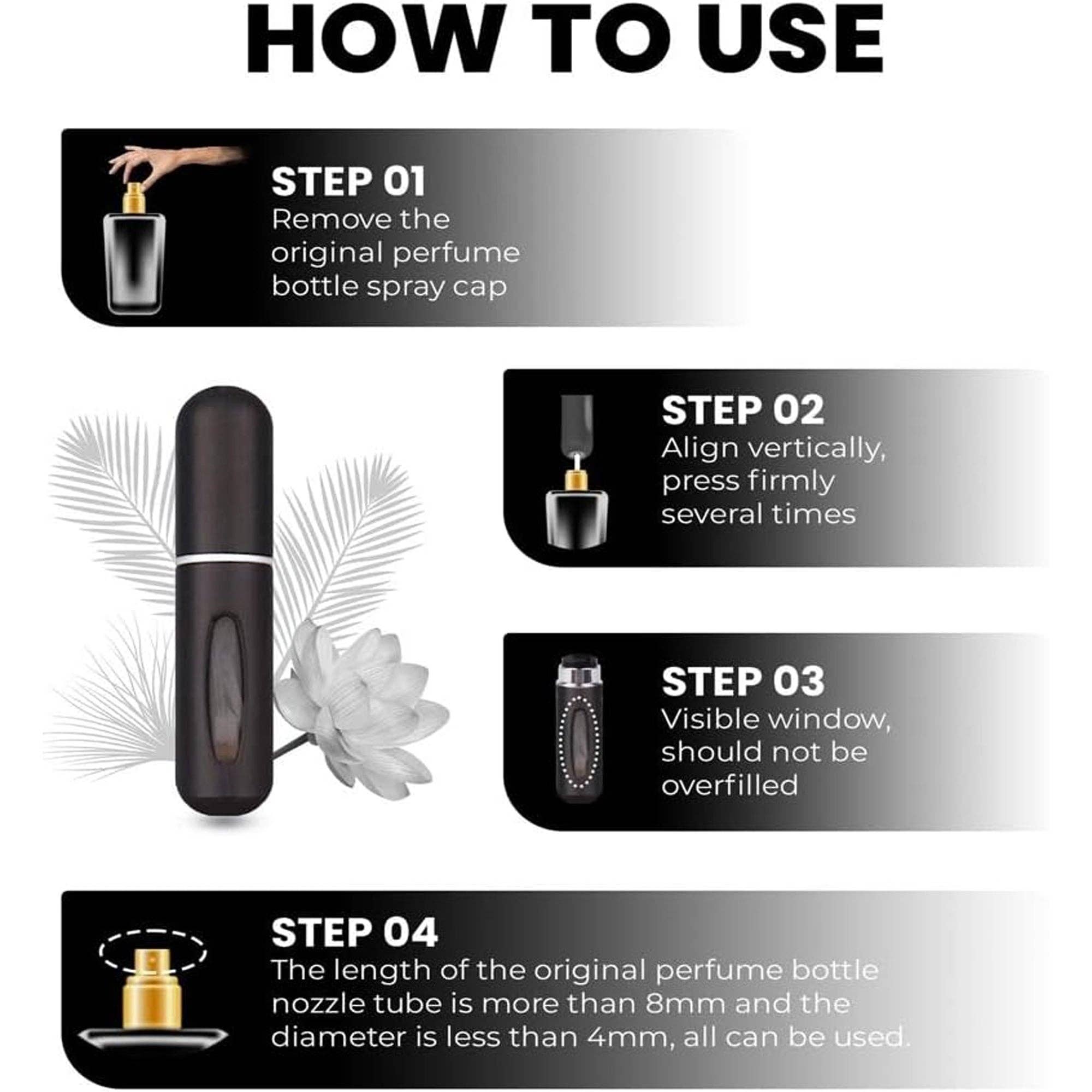 Vigor Path – wholesale Atomiser bottle – Portable Travel Perfume Bottle, 5 ml - Gold, Silver, Pink4