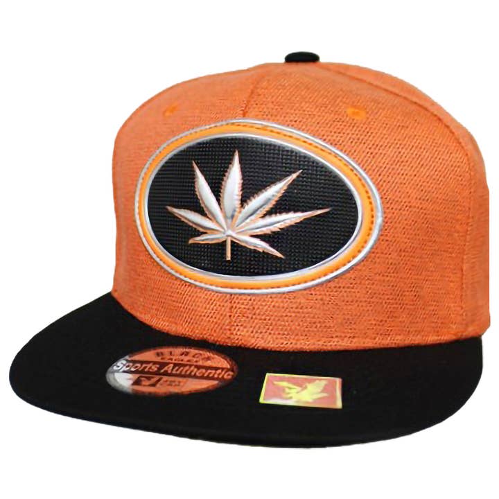 Cap Zone - Wholesale Flat Brim Cap - Unisex - Marijuana Chrome Logo Tweed Flat Brim Cap10