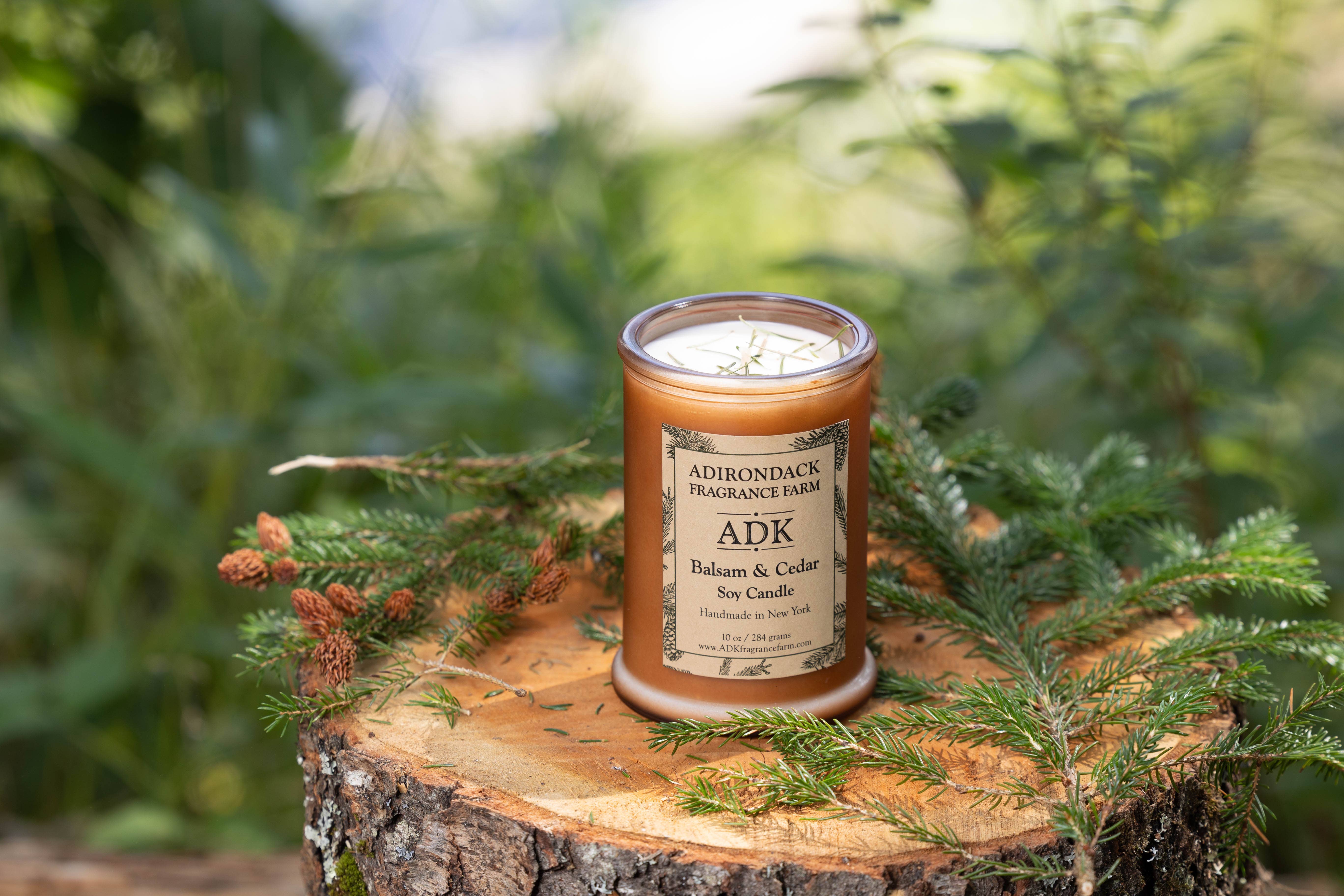 Adirondack Fragrance  Flavor Farm - Wholesale Jar/Filled Candle - Balsam Cedar Hand-Poured Soy Wax Candle 4.5oz|10oz|20oz3