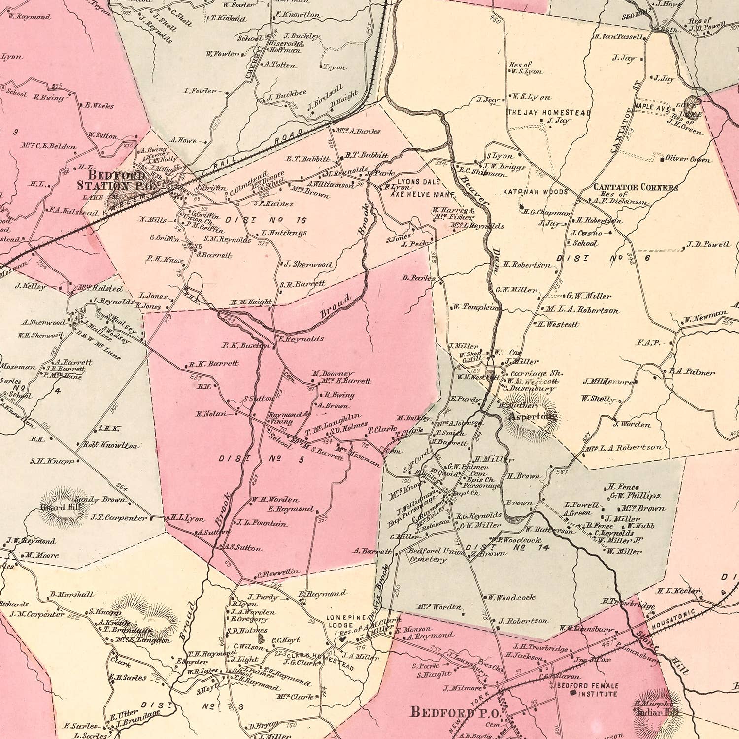 Ted's Vintage Art - Wholesale Map - Vintage Map of Bedford, New York 18673