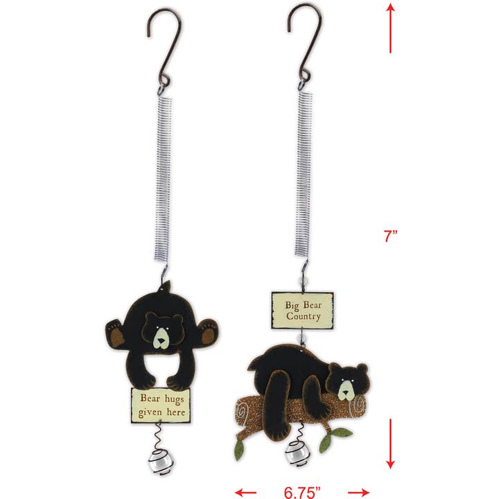 Bear Hug Bouncy 2 Asst Ornament for wholesale by Sunset Vista Designs