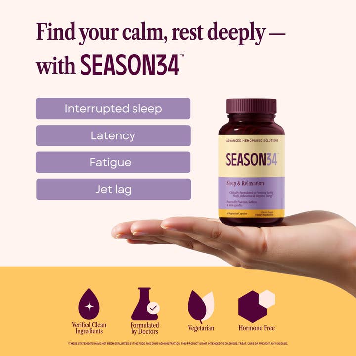 SEASON34 - Wholesale Oral Supplement/Vitamin - Menopause Sleep Support – Night Sweats Related Awakenings1
