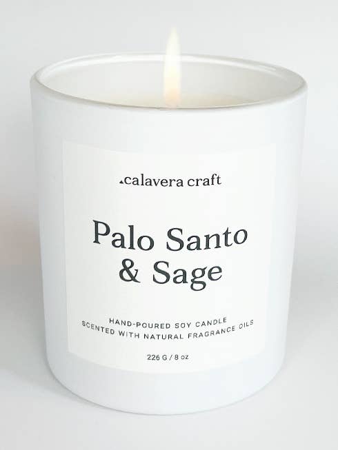 Palo Santo and Sage Soy Candle - 8 oz for wholesale by Calavera Craft