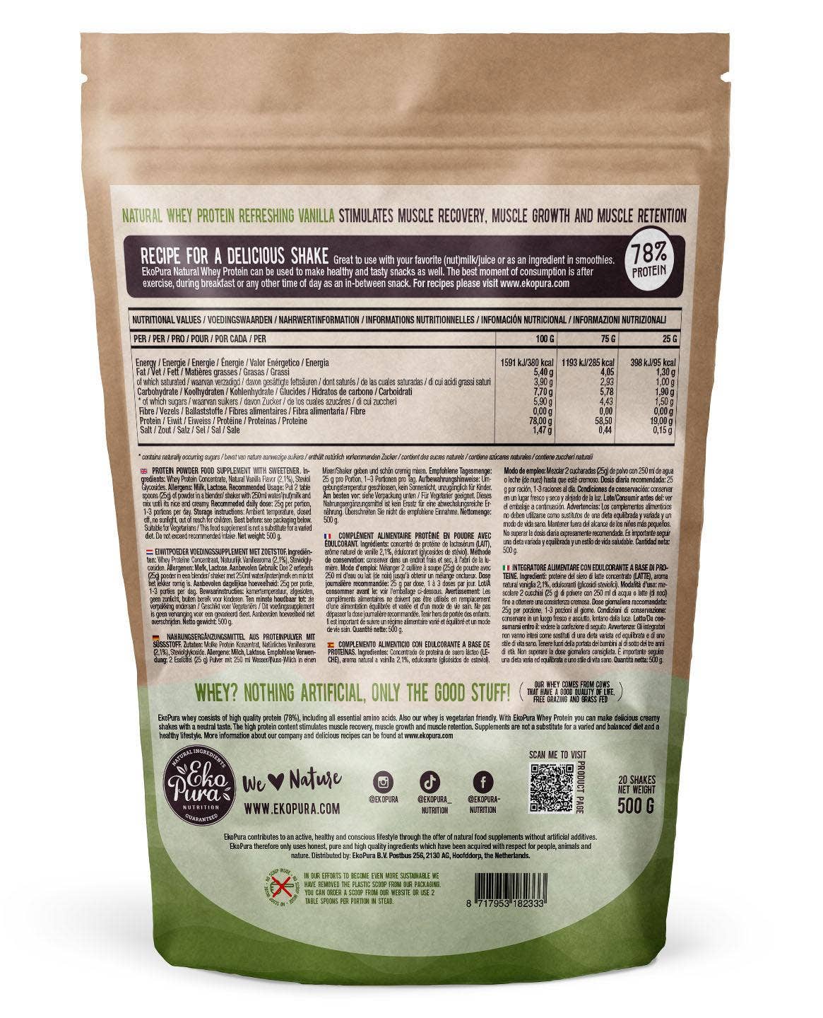 Ekopura Nutrition - Wholesale Protein/Superfood Powder - Whey Protein Vanille5