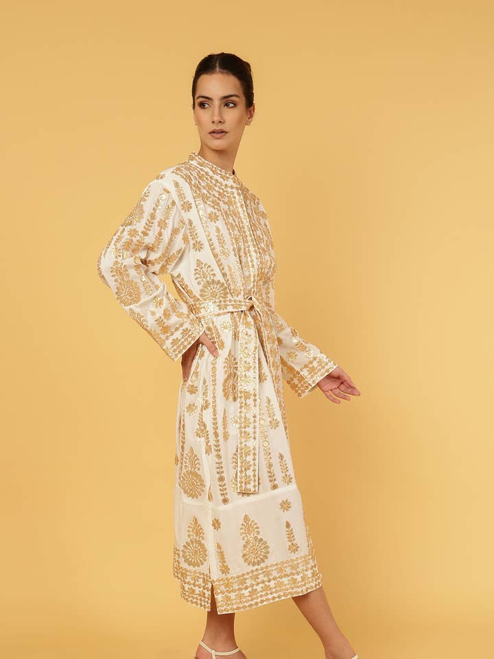 ZIGGY TUNIC SHIRT DRESS -IVORY for wholesale by Anannasa Lifestyle
