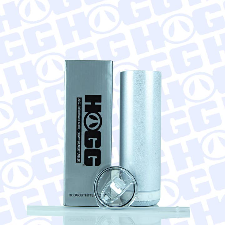 Hogg Outfitters - Venta al por mayor Vaso termo - Vaso altavoz delgado con purpurina para sublimación de 20 oz