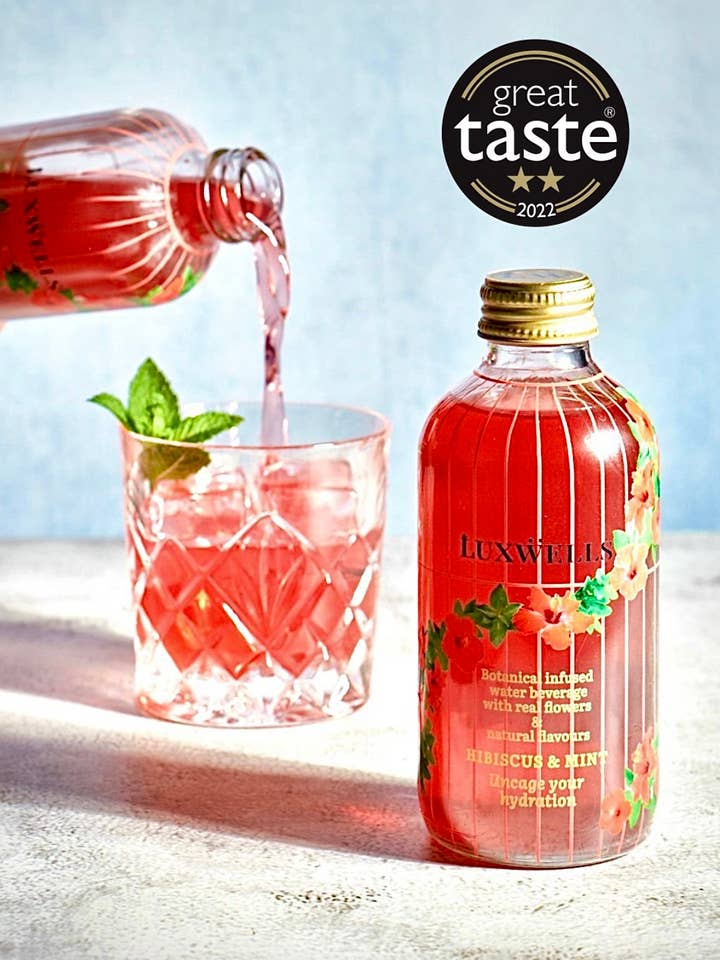 Hibiscus & Mint infused water beverage for wholesale by Luxwells