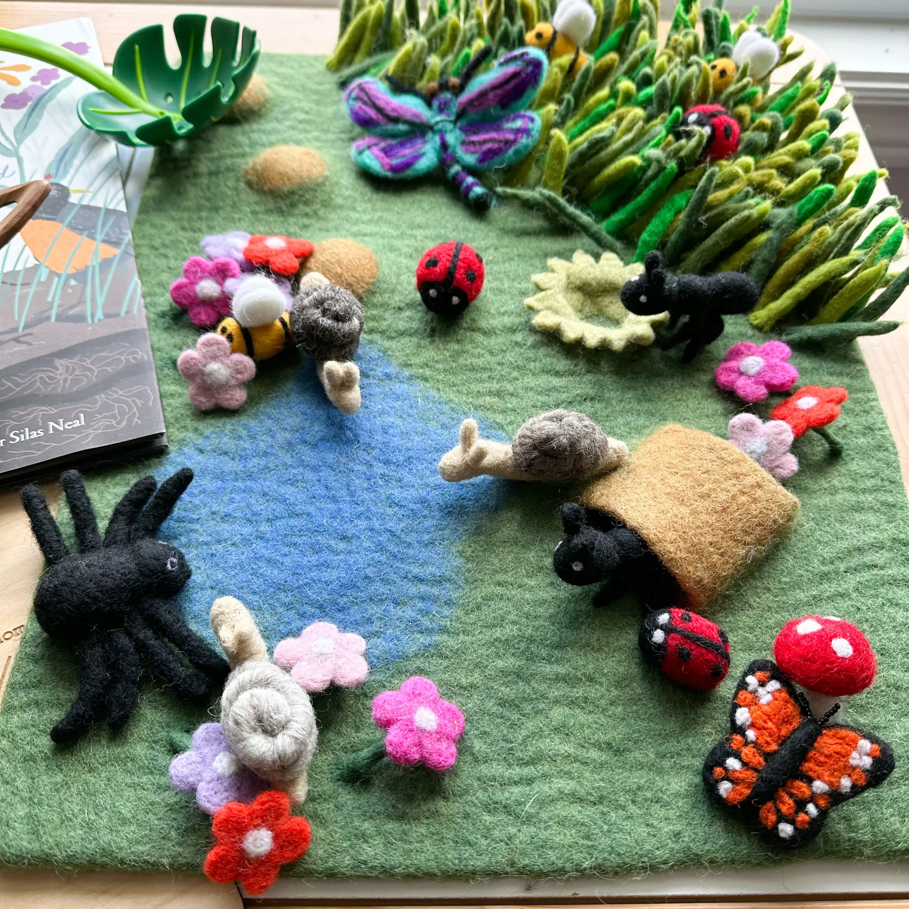 Sewing Seeds Play – wholesale Play mat – Kids & baby – Felted Backyard Bug Play Mat - Mat Only5