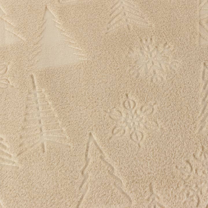 Festive Time Embossed Fleece Throw Natural for wholesale on Faire2