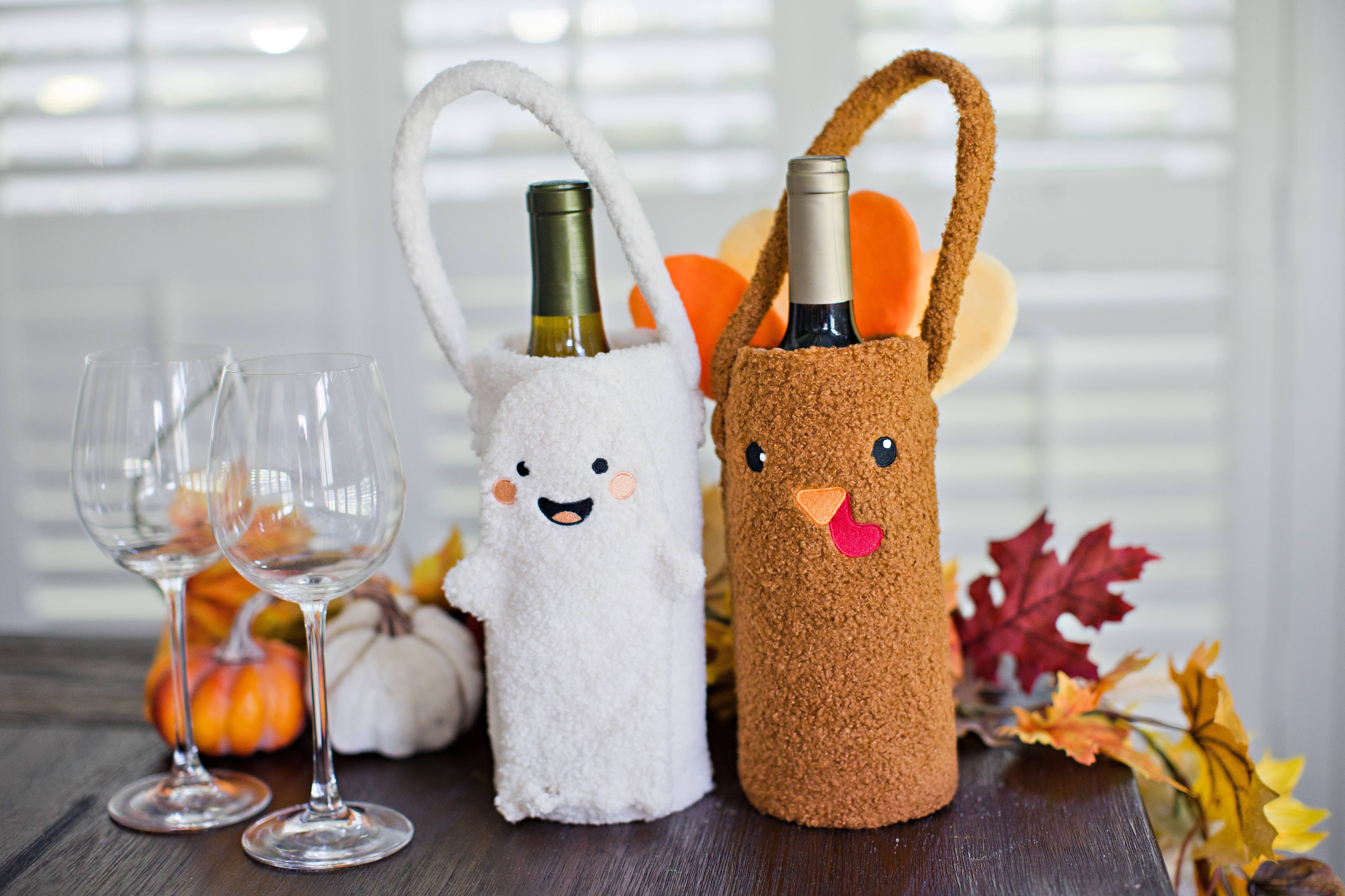 Pearhead - Wholesale Wine Gift Bag - Turkey Sherpa Wine Bottle Gift Bag, Hostess Gift4