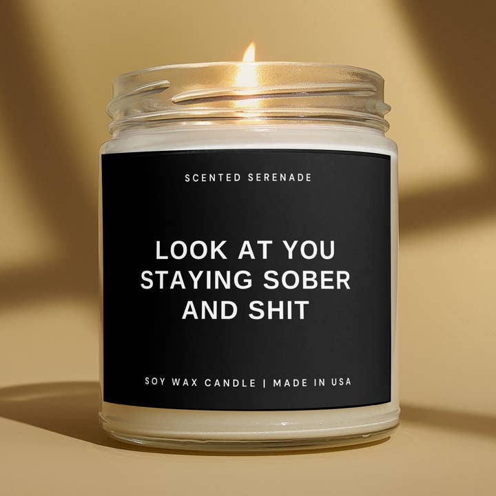 Scented Serenade - Wholesale Jar/Filled Candle - Sobriety Candle, Sober Birthday Gift, Sober Anniversary Gift0