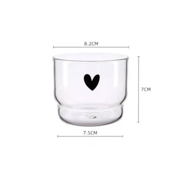 IVORE.GROUP (We cover All Import duty) - Wholesale Drinking Glass/Cup - Love/ Happy Design Glass Cup for Milk Coffee Tea1