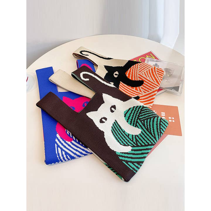 FurDecoration - Wholesale Tote Bag - Women's - Contrast Color Streamer Woven Bags Handbag3