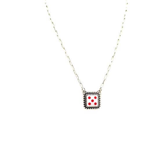 Snowing West - Wholesale Pendant/charm necklace - White Dice Necklace