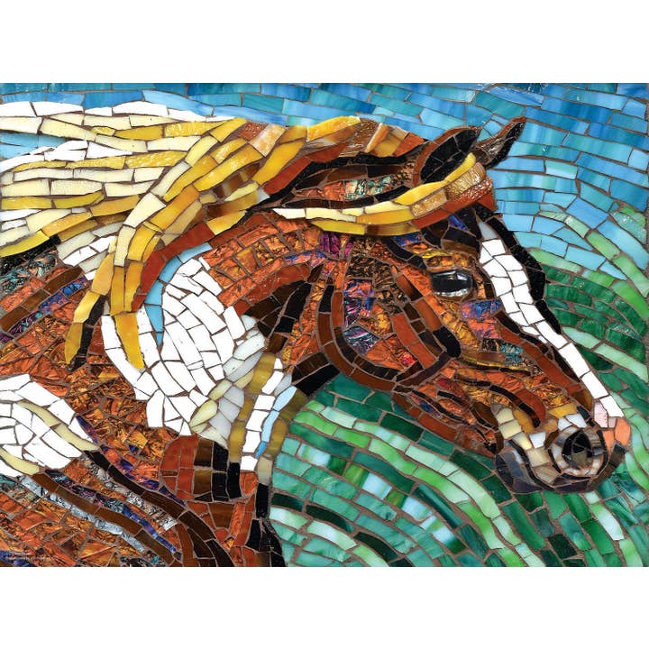 Puzzle 1033 en forme de cheval en verre teinté de 1000 pièces pour la vente par SunsOut