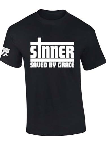 T-shirt Pecador Salvo pela Graça Jesus SS T-Shirt por atacado de Trenz Shirt Company