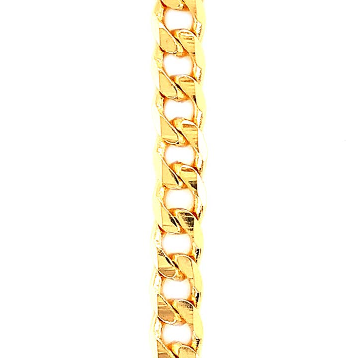 The Bead Bazaar - Wholesale Link & chain necklace - Wholesale Gold Filled 6mm Curb Chains, 18KT Gold Filled Thick Cuban Link Chain, Curb Chain, Bulk Wholesale Curb Chain, Mens Gold Chain Wholesale7