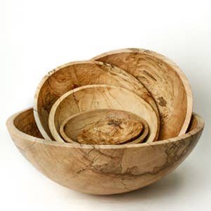 Petermans Boards and Bowls Inc. - Wholesale Serve Bowl - 13" SPALTED MAPLE ROUND BOWL