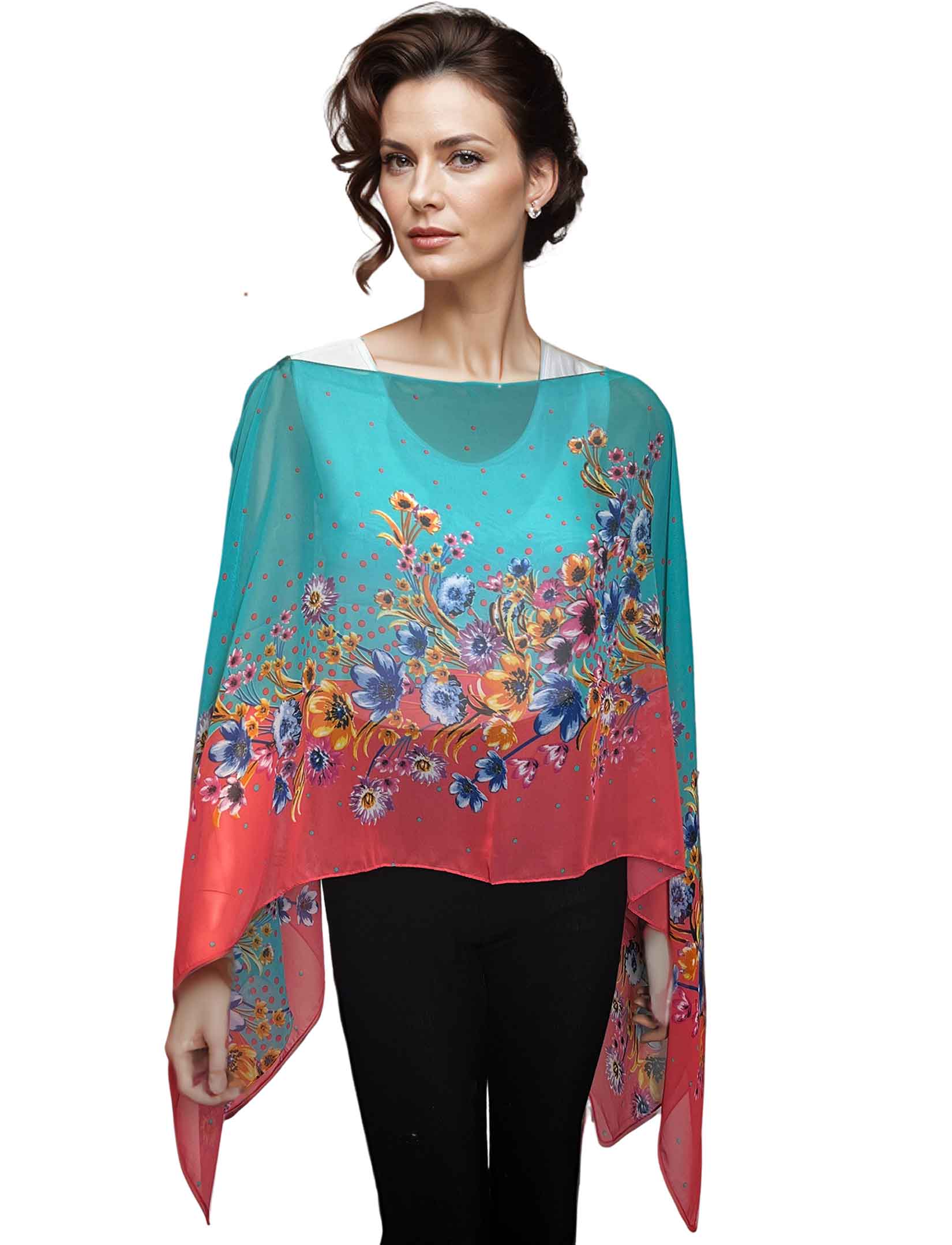 The Magic Scarf Company - Vendita all'ingrosso Poncho - Donna - Poncho/Cappa setosa con sei bottoni74