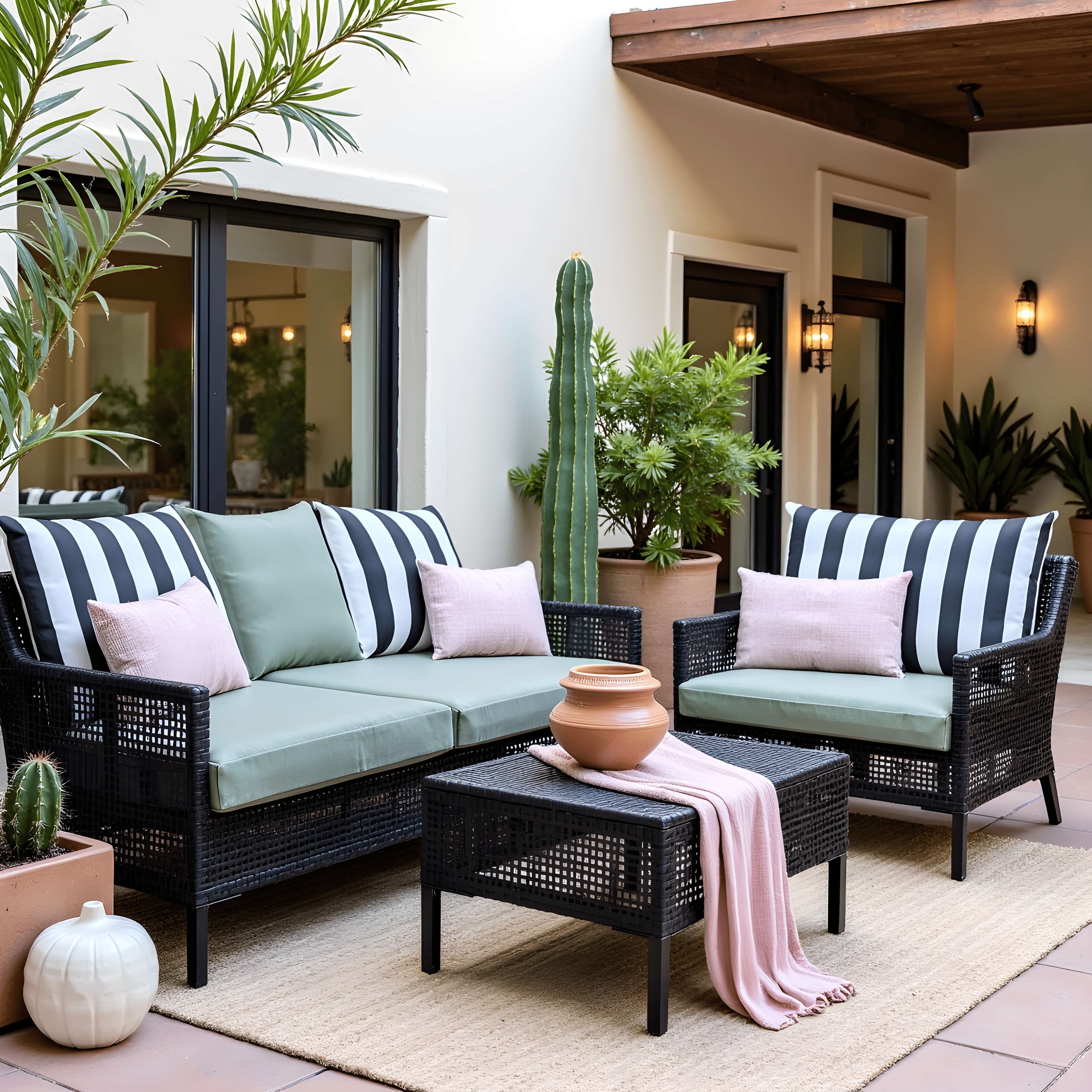 REMOVED BRAND - Wholesale Throw Pillow Cover - 2 Pack Outdoor Pillow Covers | Black White Stripe | Compatible with IKEA Duvholmen and Kuddarna Cushions2