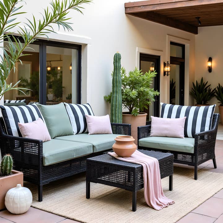 REMOVED BRAND - Wholesale Throw Pillow Cover - 2 Pack Outdoor Pillow Covers | Black White Stripe | Compatible with IKEA Duvholmen and Kuddarna Cushions2