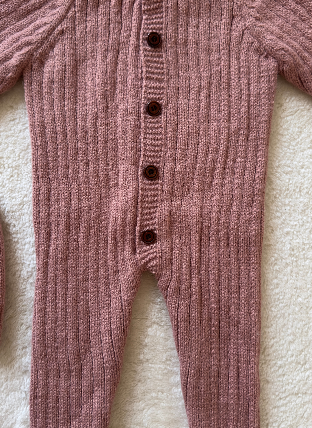 Himmelberg Baby - Wholesale Knit Top - Kids - Dried  Rose Knitted Baby Romper and Beanie Set3