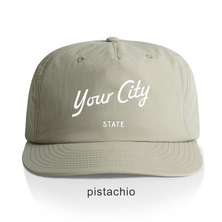 Endless August Supply Co. – wholesale Flat-brimmed cap – Unisex – Custom Nylon Hat | Script Text Customizable Hat | Name Drop18