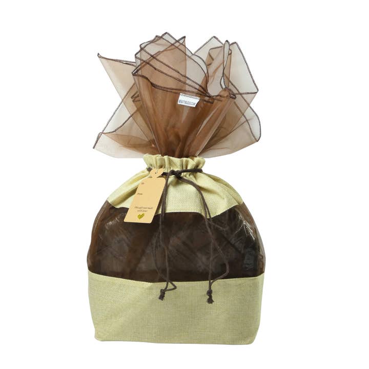 Beauty Blisss - Wholesale Gift Bag - Bamboo Cotton Gift Bag LARGE, Natural Beige, Tag, 3 Wraps