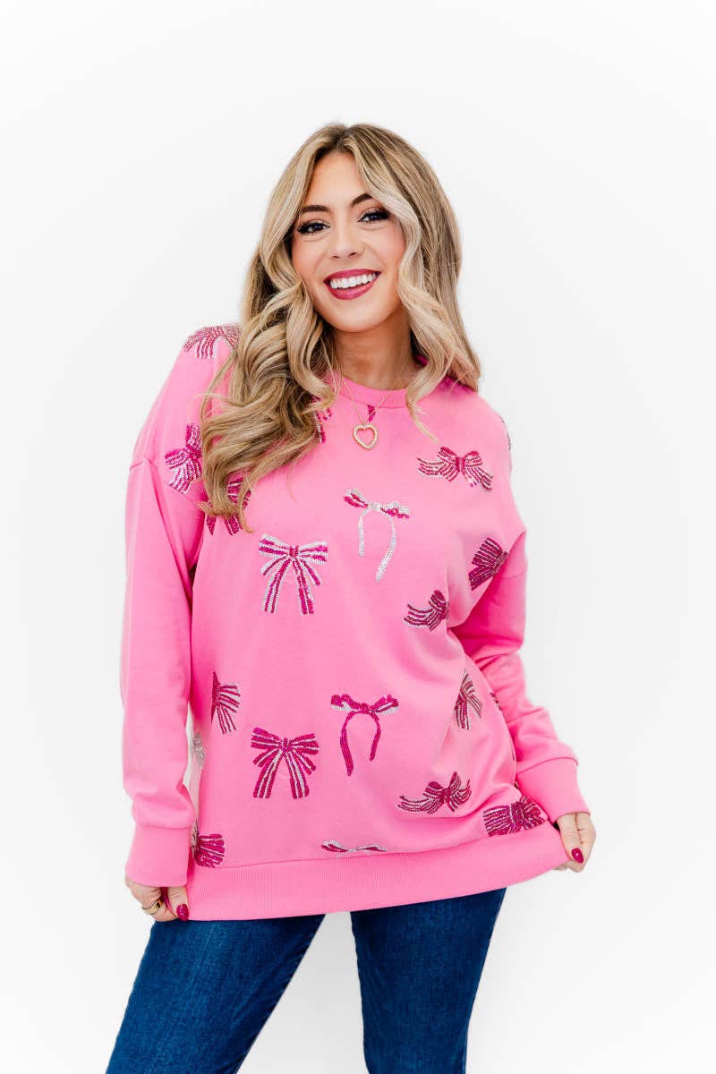 Whiskey Darling - Wholesale Sweatshirt - Women's - Blushing Bows Sweatshirt2