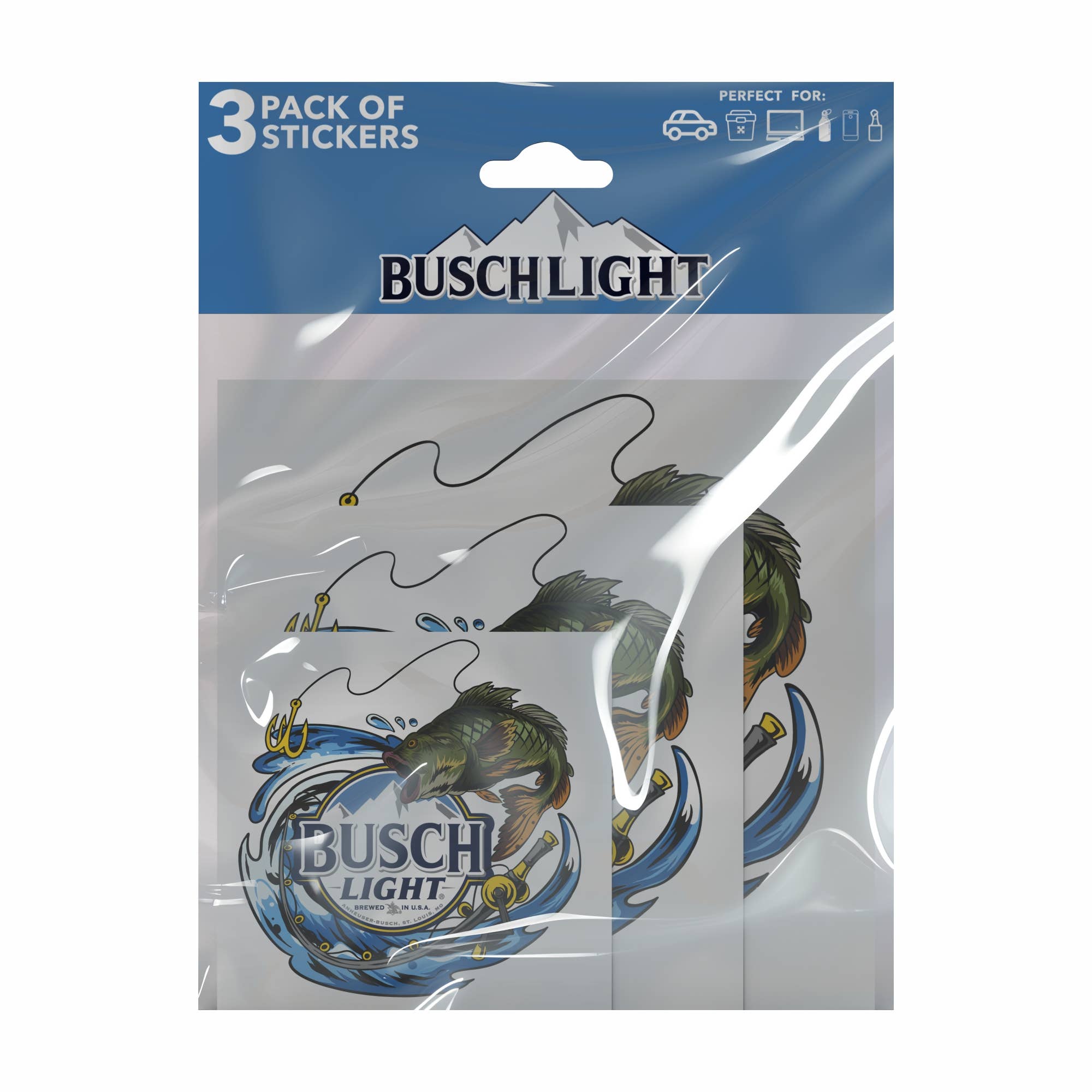 Smithco Distributing – wholesale Telefon- och laptopklistermärken – Busch Light Decal - Ölklistermärken, Busch Ljusklistermärken5