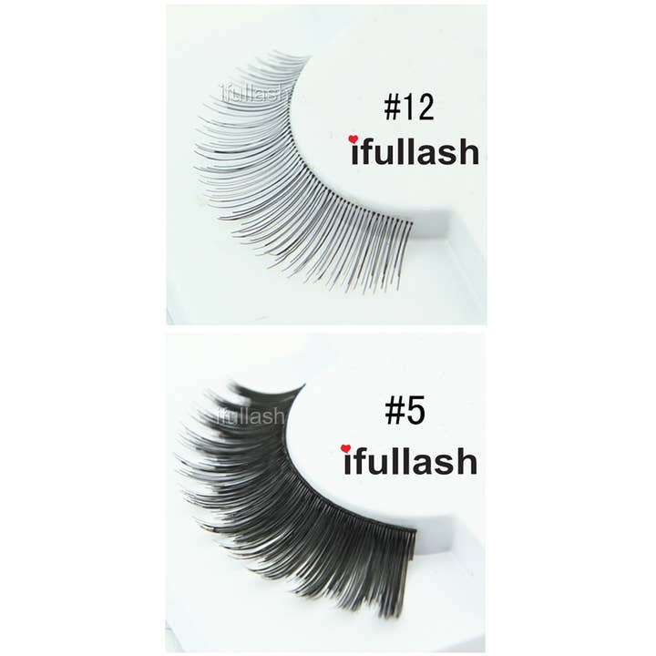 KC Factory - Wholesale False/Fake Eyelashes - Eyelashes Black 12Pair - Human Hair (100LASH-01)3