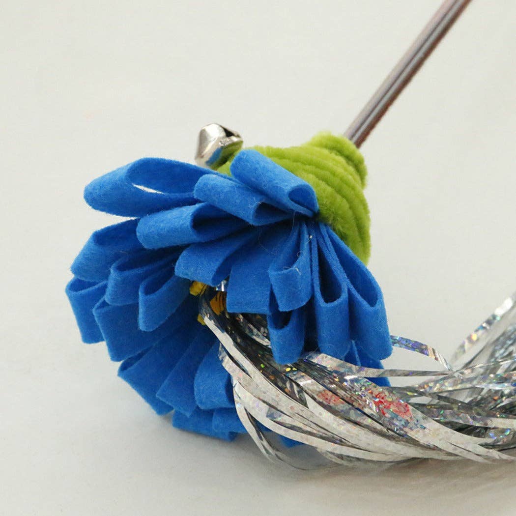 Cheerhunting - Wholesale Pet Toy - Cat - Moo - Floral Cat Teaser Wand with Ribbon & Leaf Streamers2