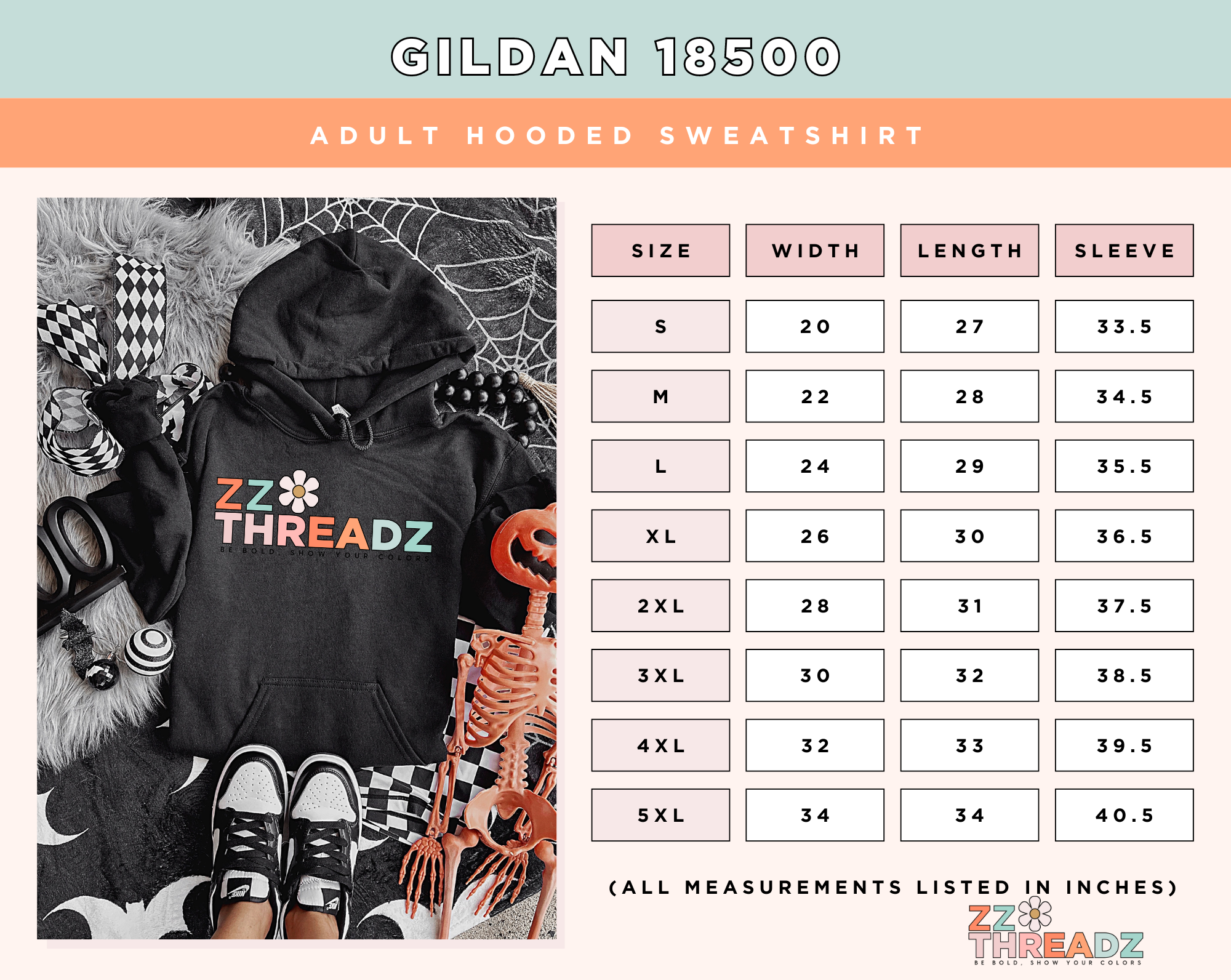 ZZ Threadz – Engroshandel Hoodie – Kvinder – Ghost Lava Lamps Halloween hættetrøje1