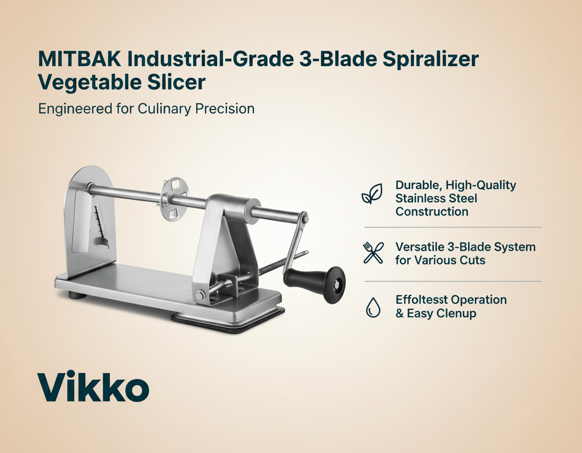 Kadra Kitchenware - Vente Ustensile/gadget de cuisine - Trancheuse à légumes en spirale à 3 lames de qualité industrielle MITBAK3